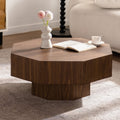 30.51 Inch Coffee Table Wooden Octagonal-Shaped for Living Room