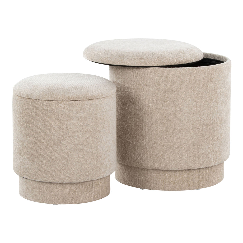 Upholstered Contemporary Ottoman Set