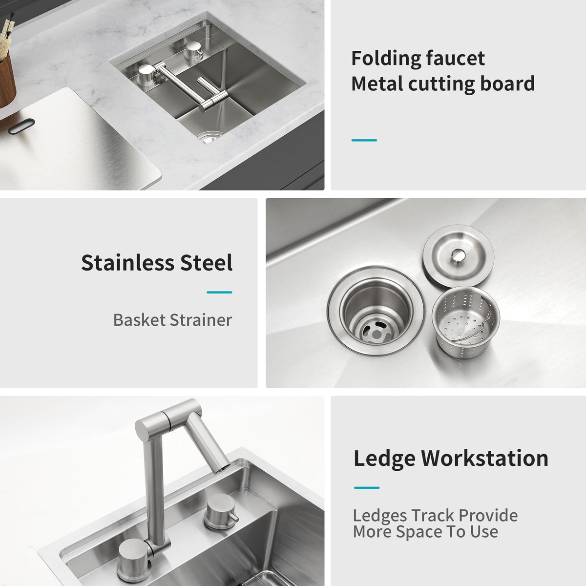 15" Undermount Bar Sink With Folding Faucet