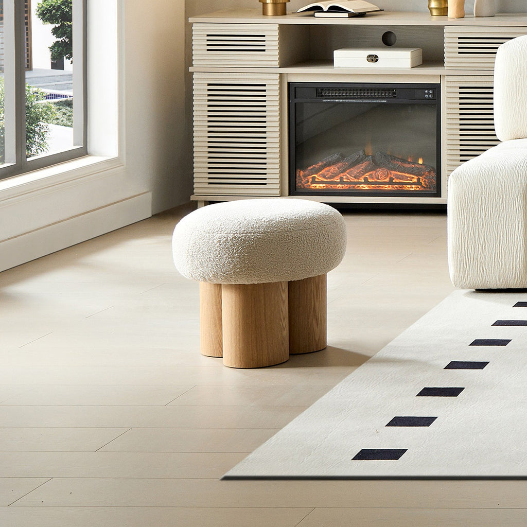 W8017-1 Mushroom Stool with Grieg Plush Cushion