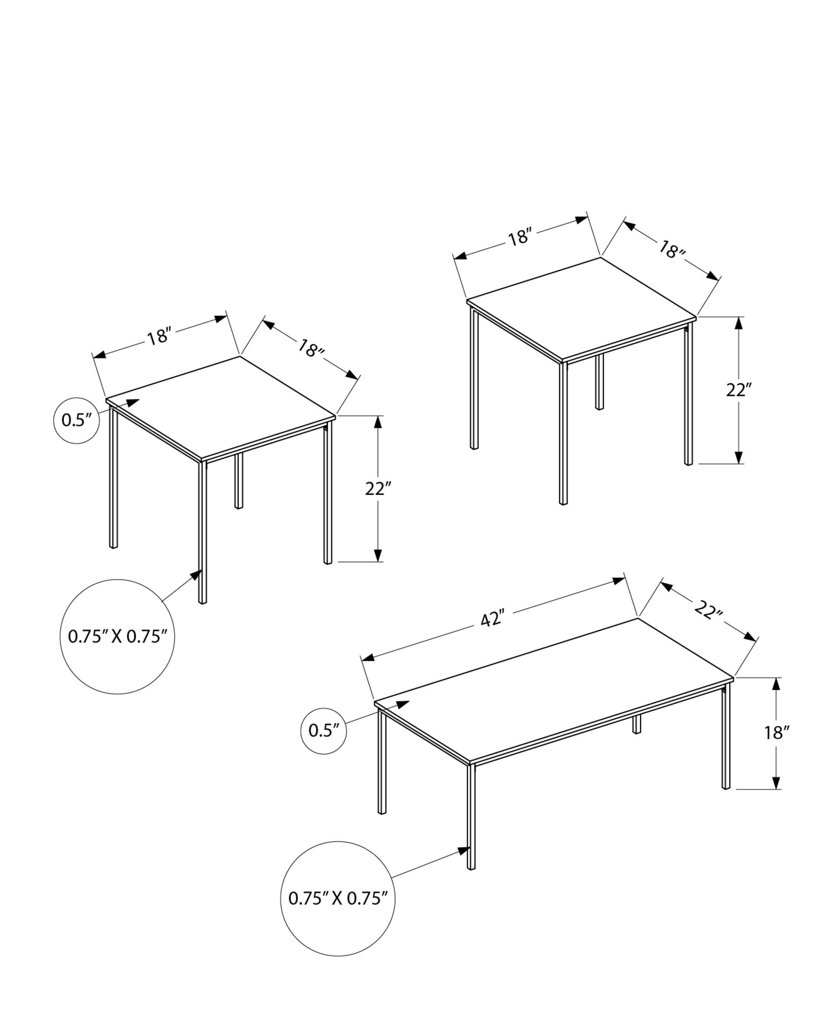 3-Piece Coffee Table Set
