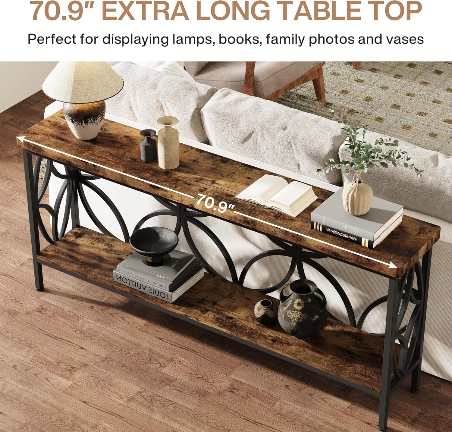 70.9 Inches Extra Long Industrial Console Table