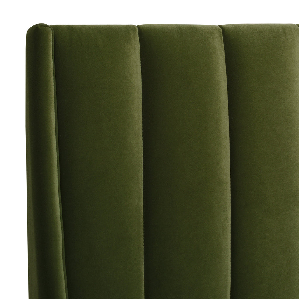 Aspen Vertical Tufted Headboard Platform Bed Set, King, Olive