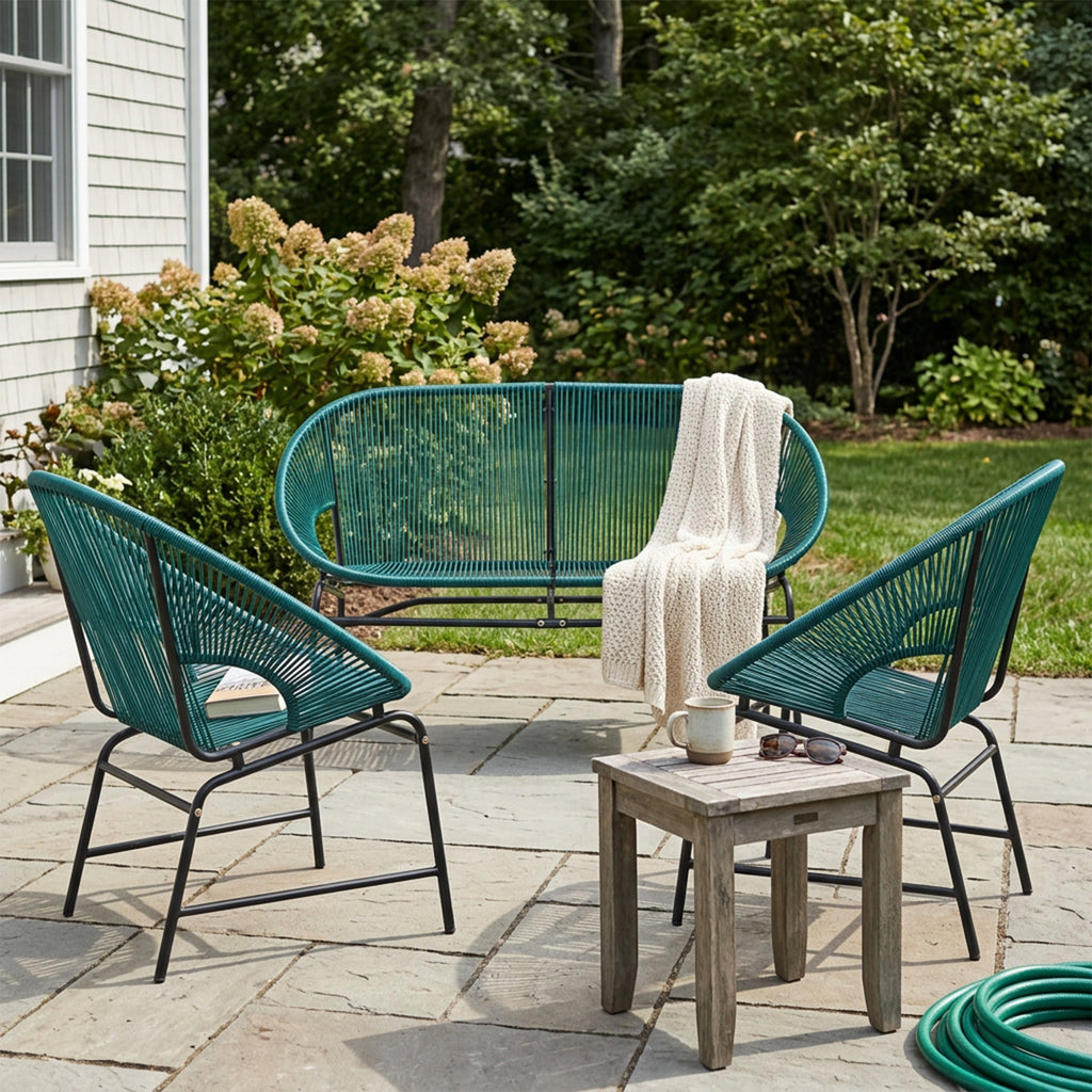 Nusa Outdoor Patio Wicker 3-Pcs Chat Set