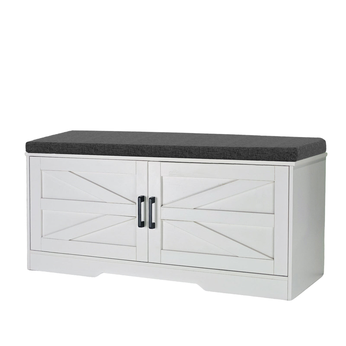 2-Tier Storage Bench with Padded Seat Cushion