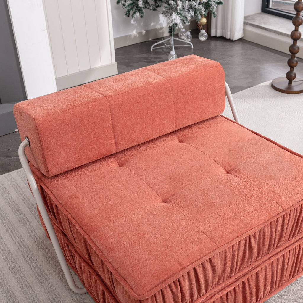 Orange Folding Sofa - Convertible Chair for Home
