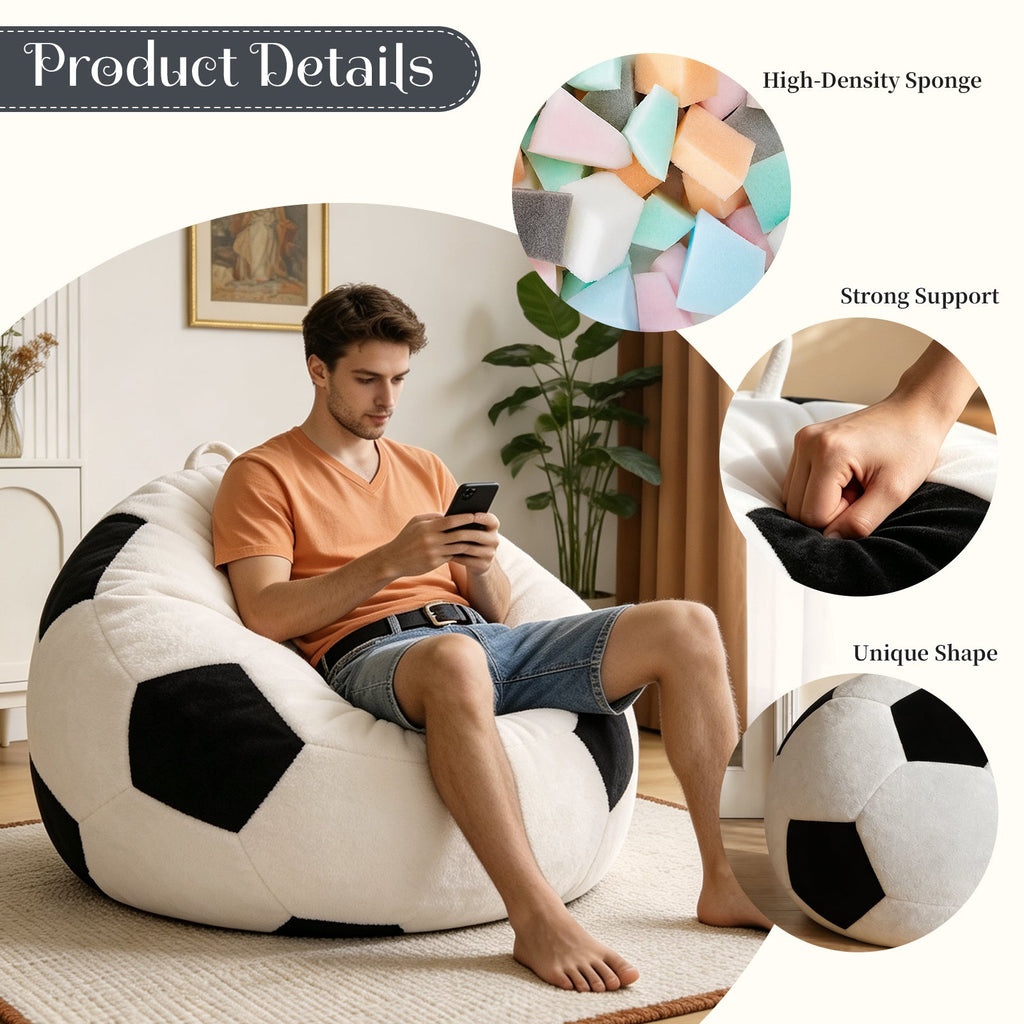 Small Soccer‑Shaped Bean Bag Chair