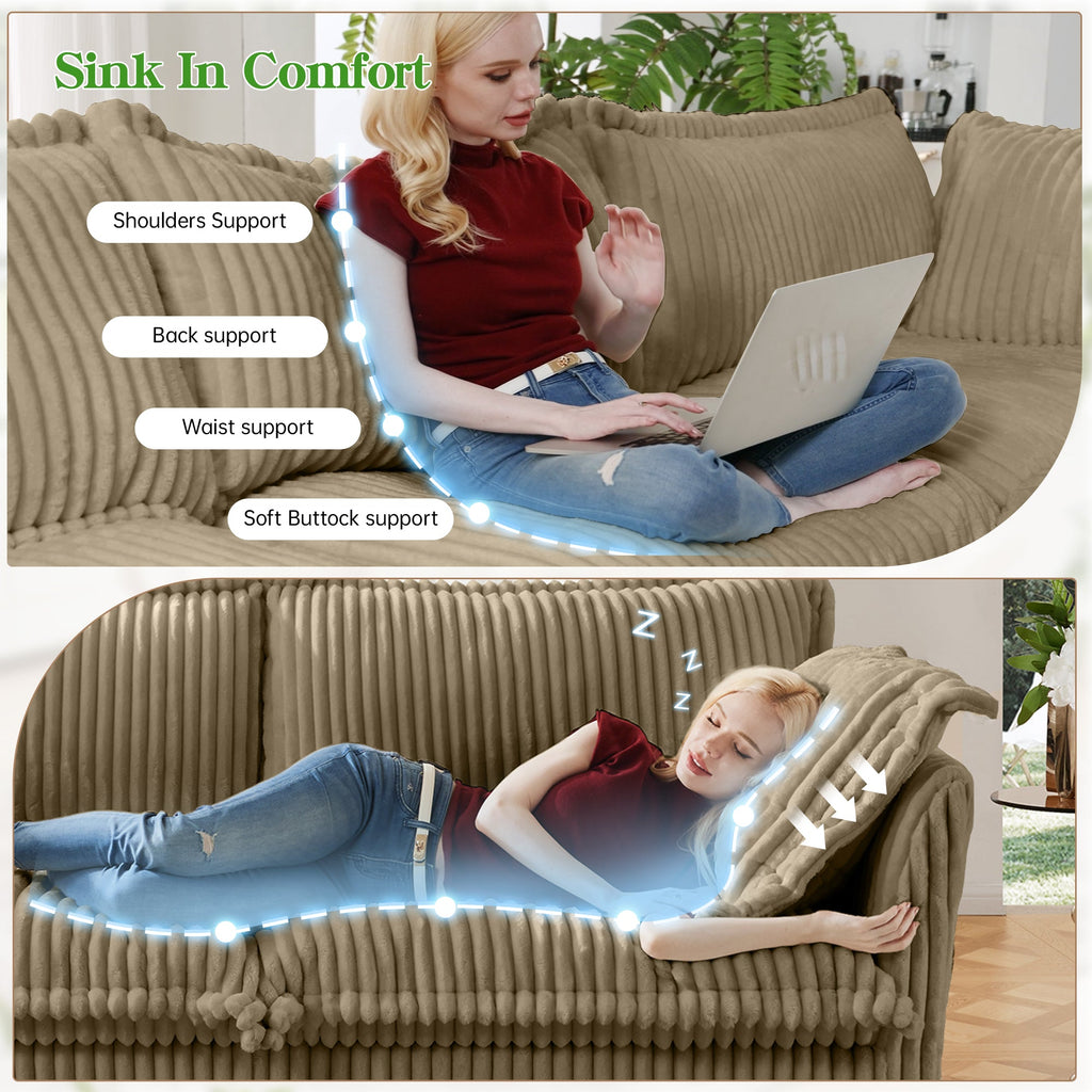 Slipcovered Long Sofa - 4 Seater