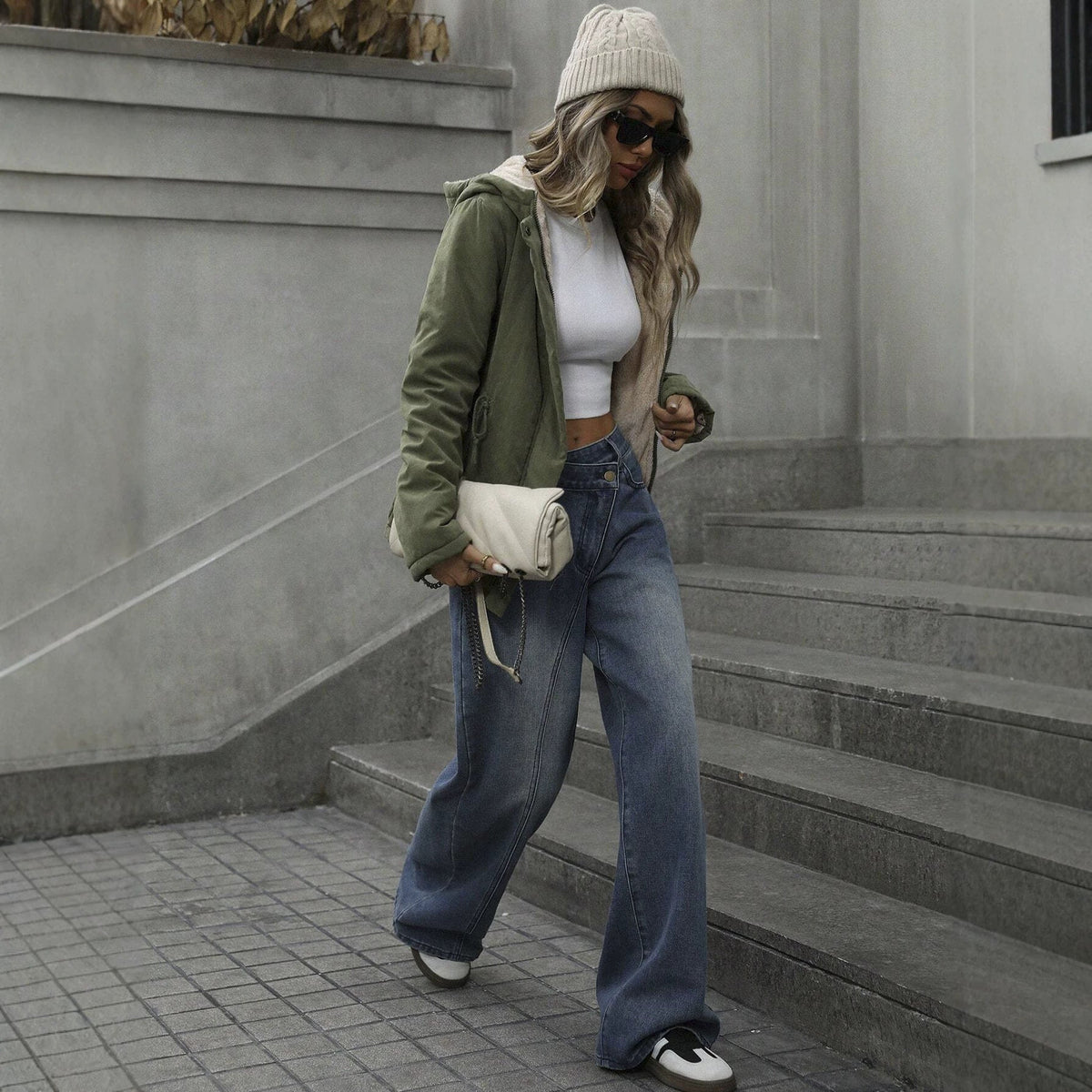 Womens Warm Hooded Cotton-Padded Coat