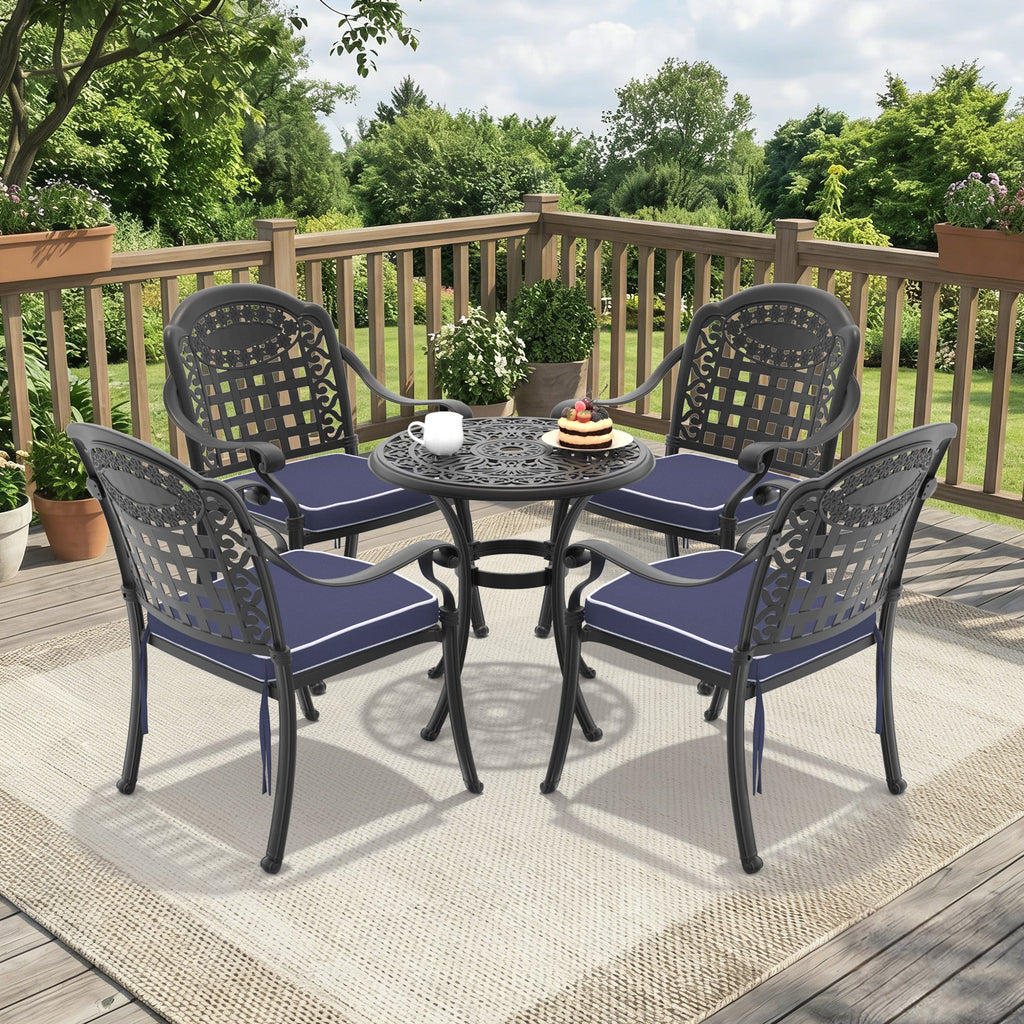 5-Piece Set Of Cast Aluminum Patio Furniture