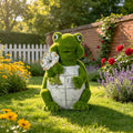 Flocked Turtle Garden Statue