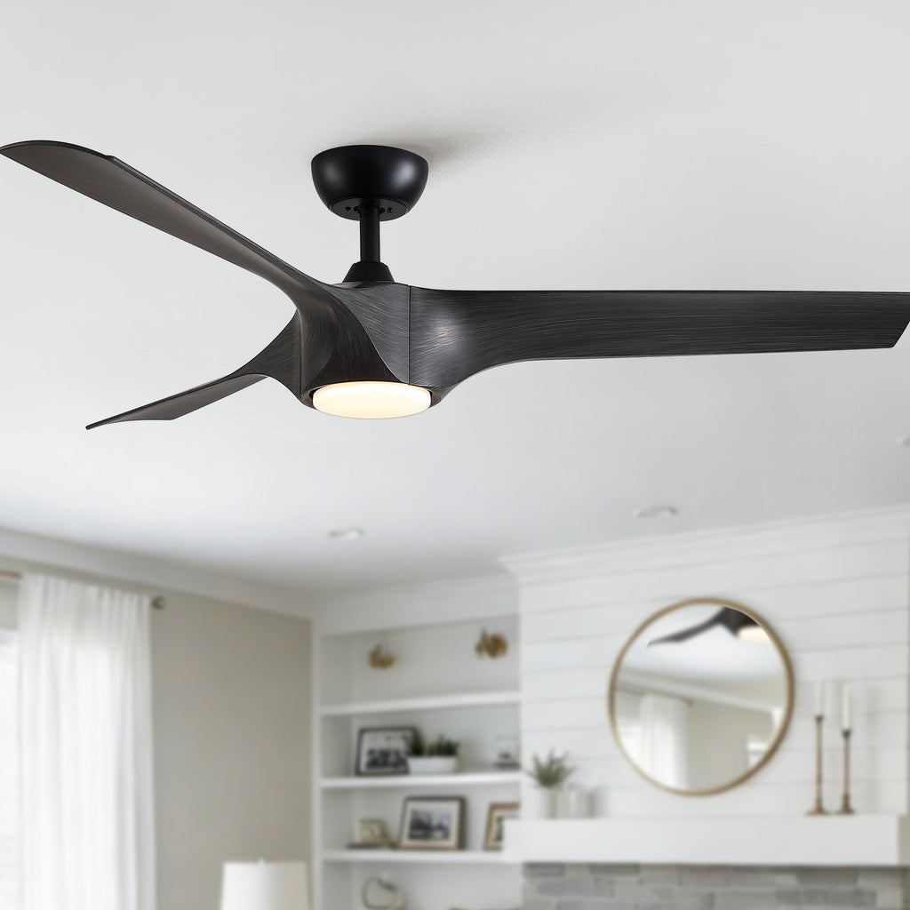 56" Modern Farmhouse Reversible Quiet Motor Ceiling Fan Light