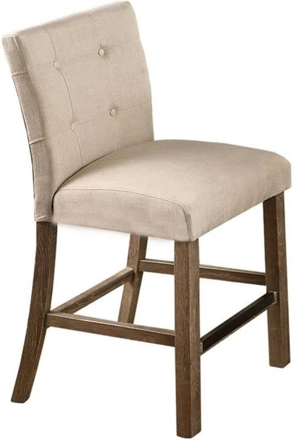 Set of 2 Upholstered Counter Dining Chairs