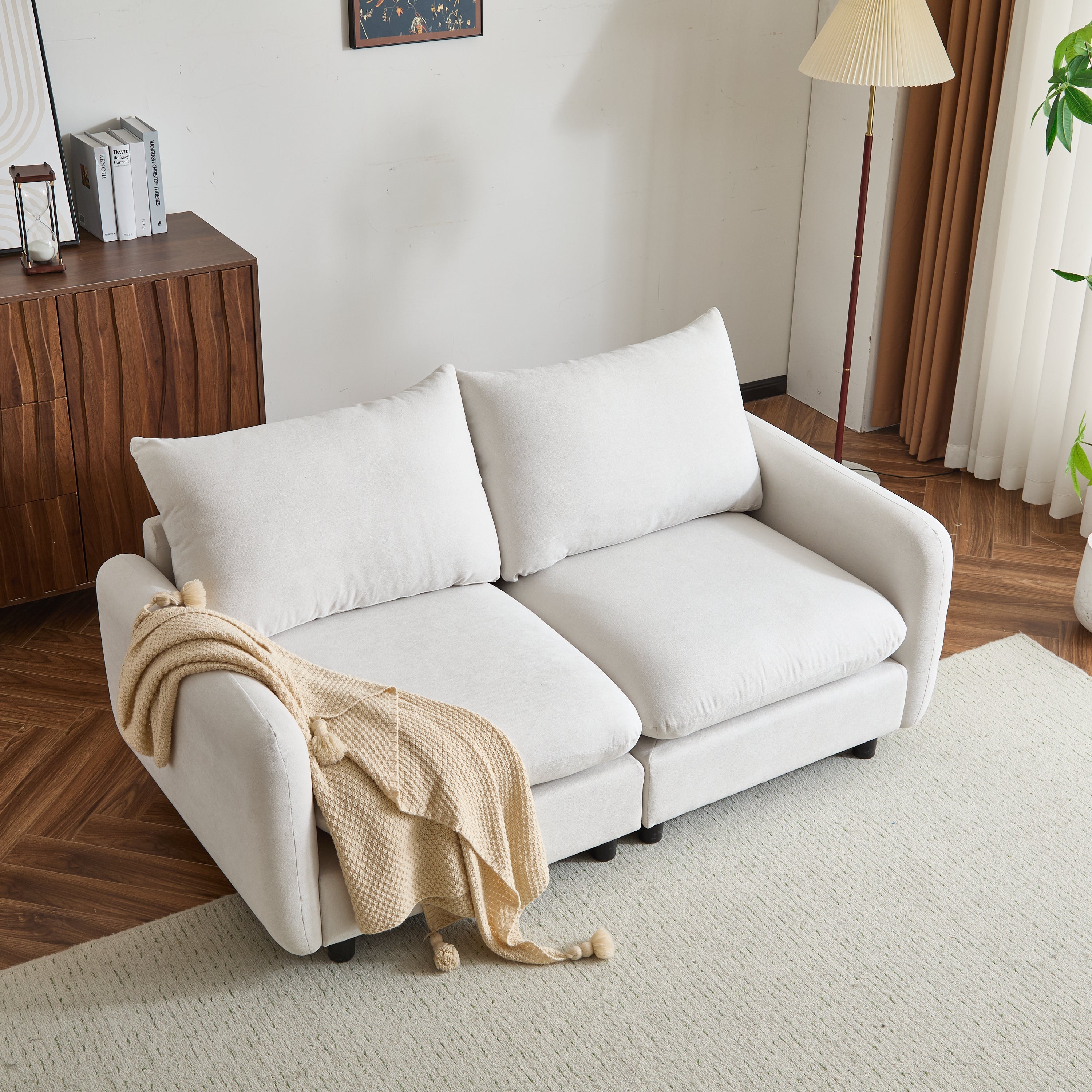 69 in. 2-Seats Modular Sectional Sofa Corner Chair
