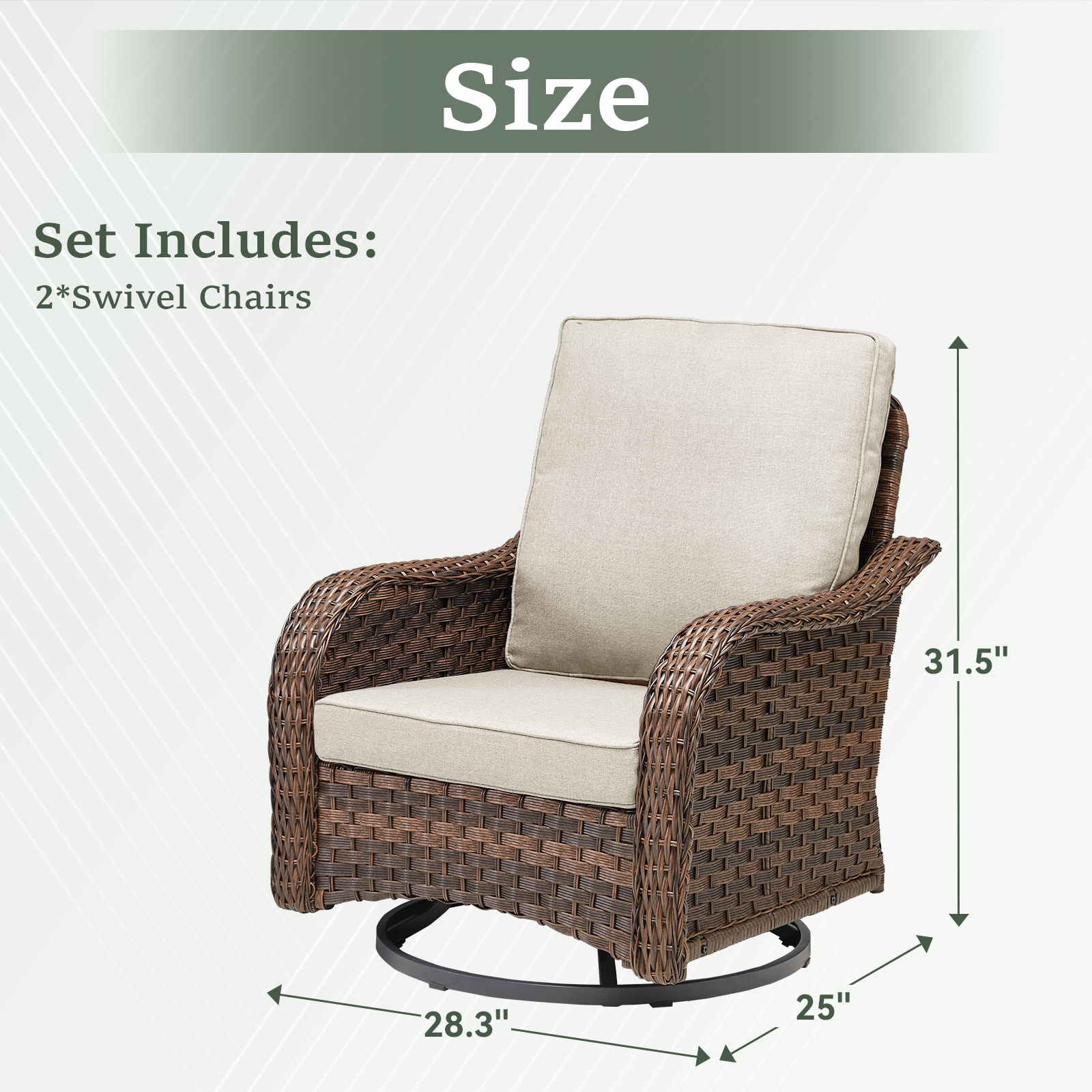 Patio Wicker Rocking Swivel Glider Chairs Set of 2