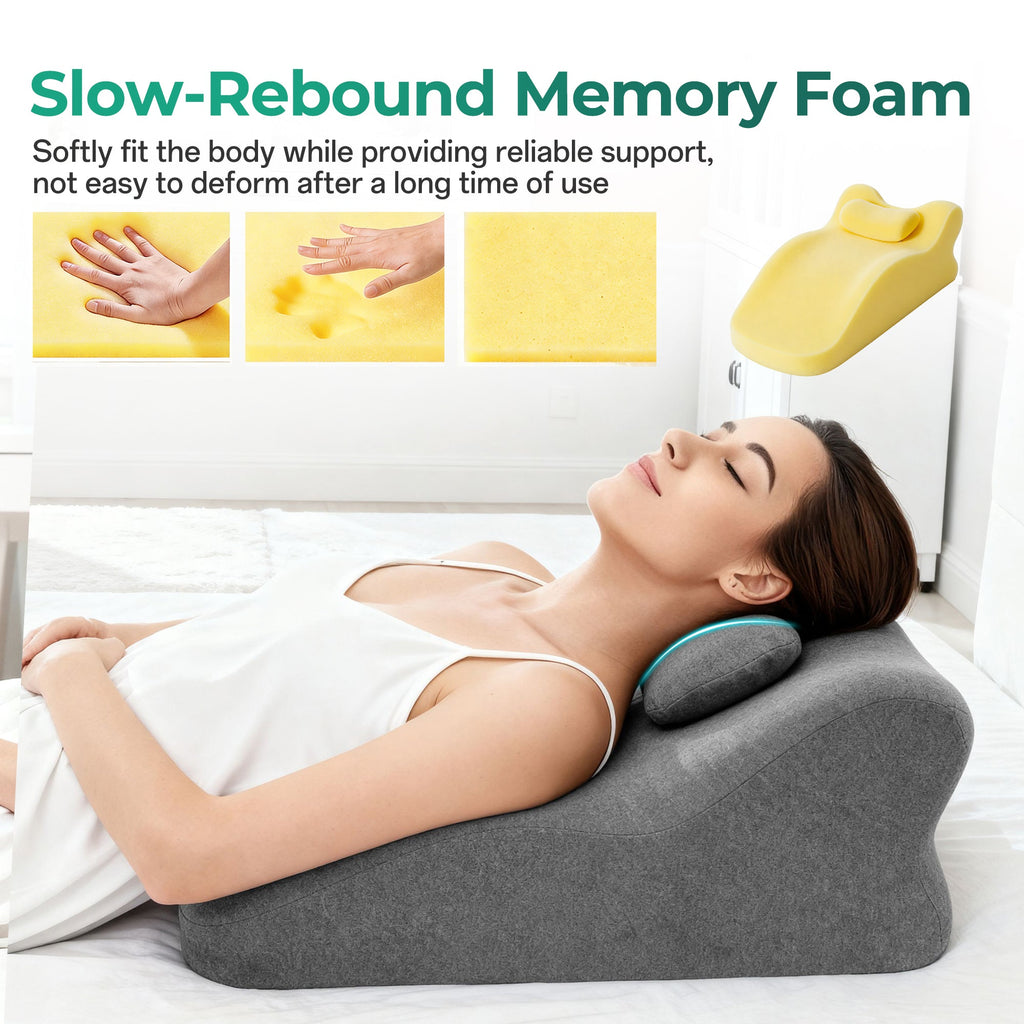 Ergonomic Spinal Posture Support Bed Pillow - Grey