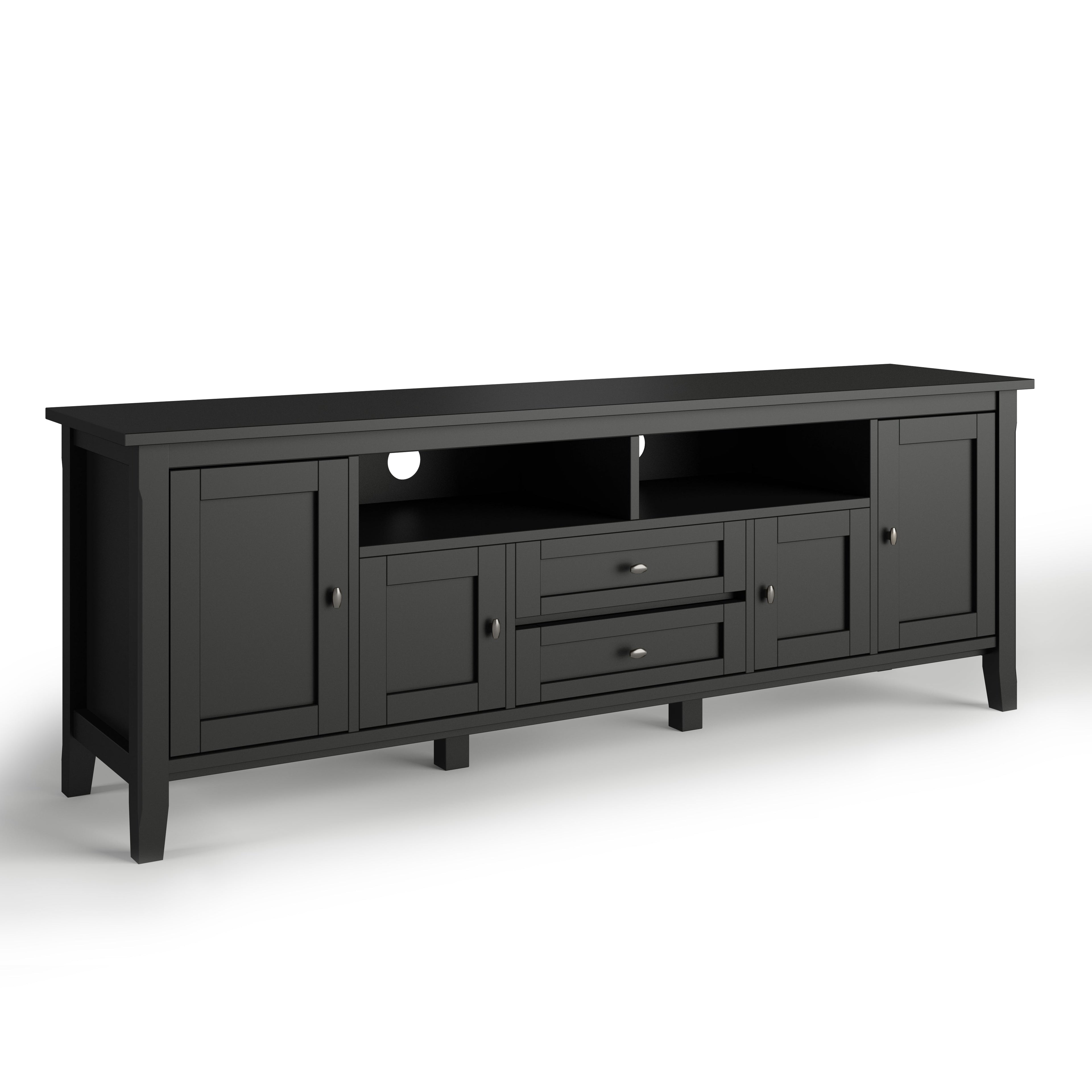 Warm Shaker 72 Inch Wide Solid Wood TV Stand