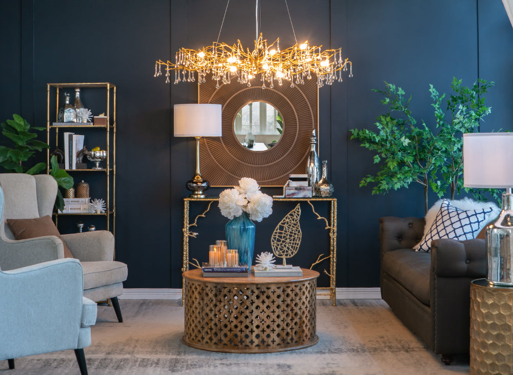 D15x29" Table Lamp with Glass Drum