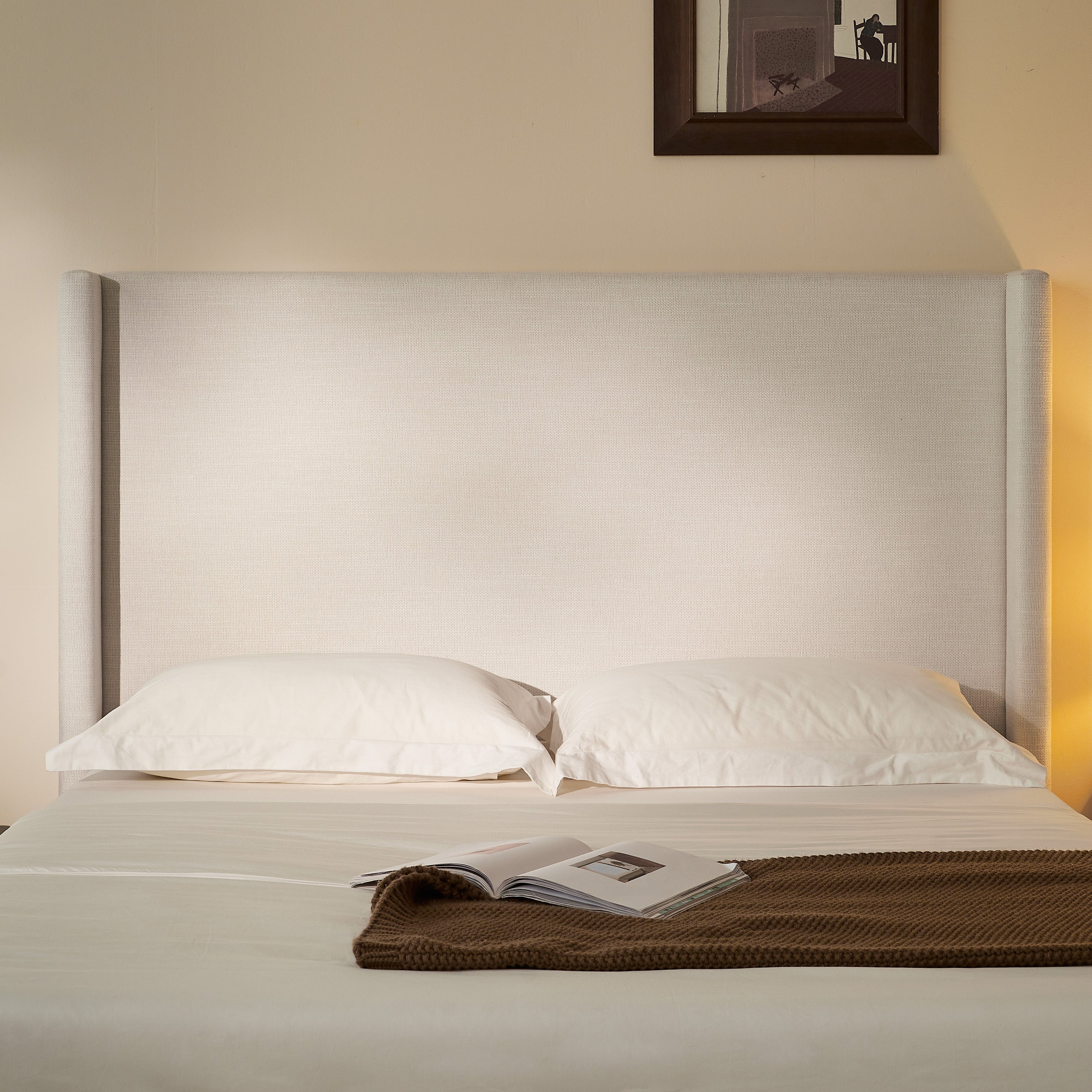 Hosford Upholstered Wingback Bed