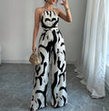 European And American Style Milk-Pattern Halter Neck Jumpsuit 2026 New Model Women's Tie-Back Open-Back Bodysuit