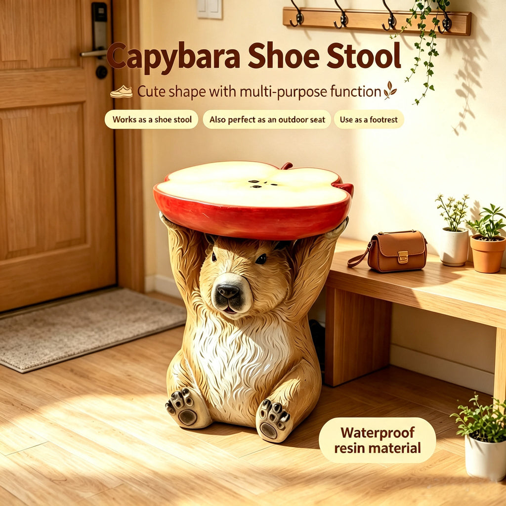 14'' Capybara Holding Apple Slice Stool