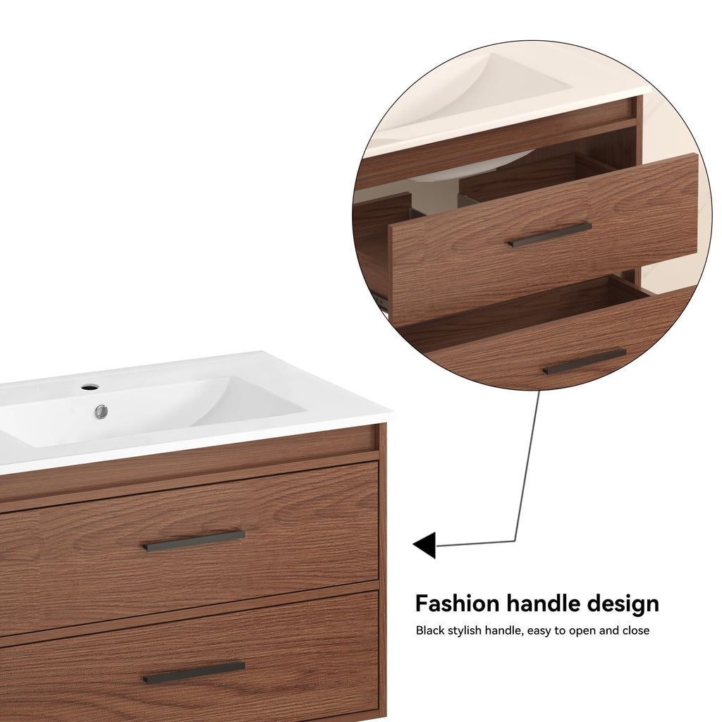 30" Reddish Brown Bathroom Vanity
