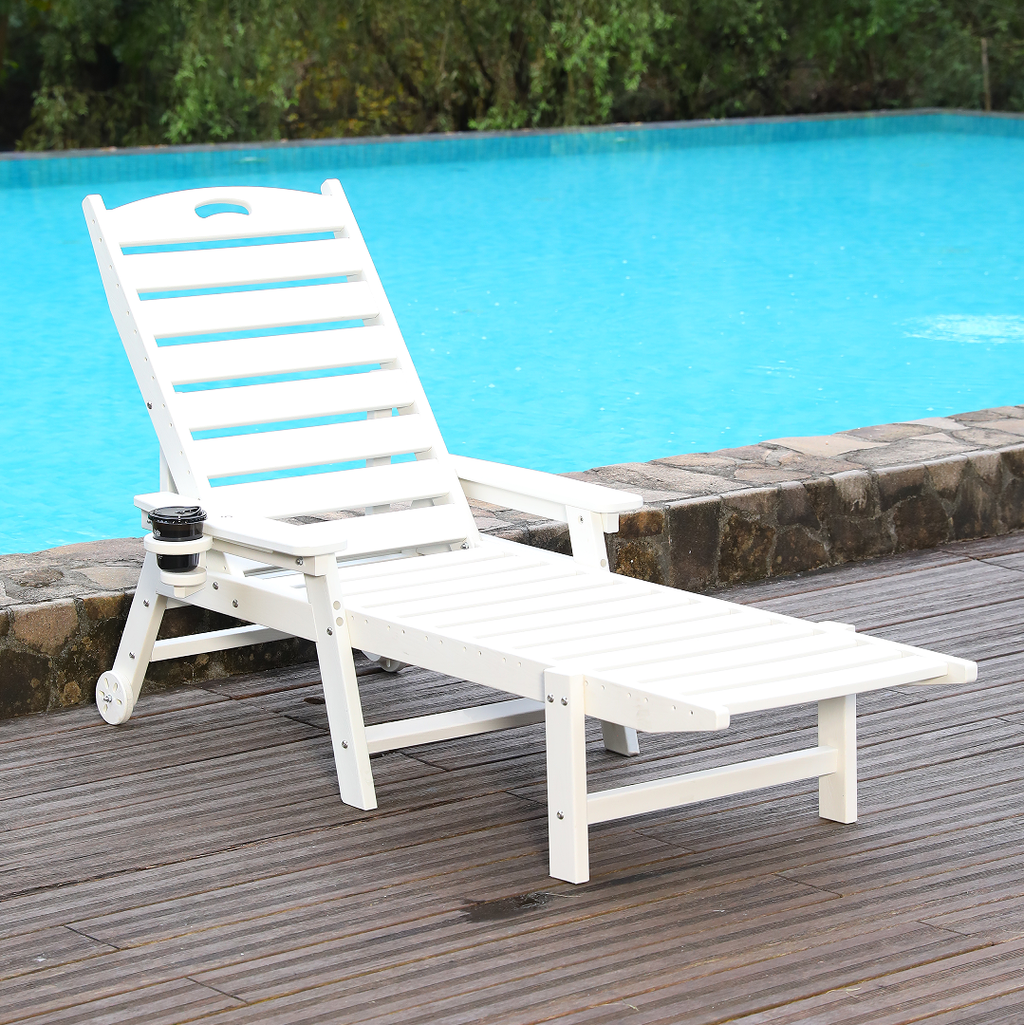 HDPE Chaise Lounge Chair for Outdoor Relaxation