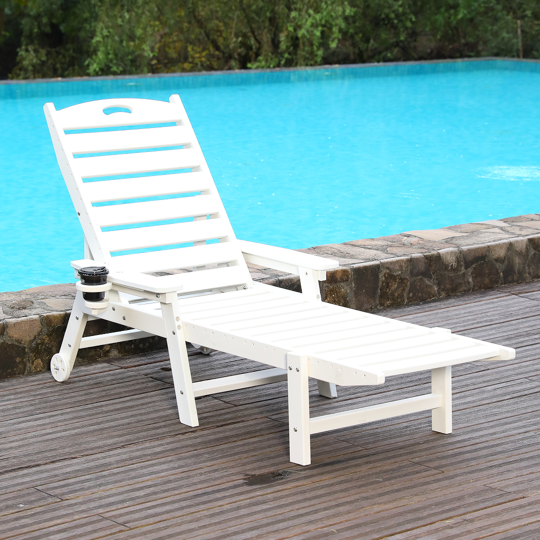 HDPE Chaise Lounge Chair for Outdoor Relaxation