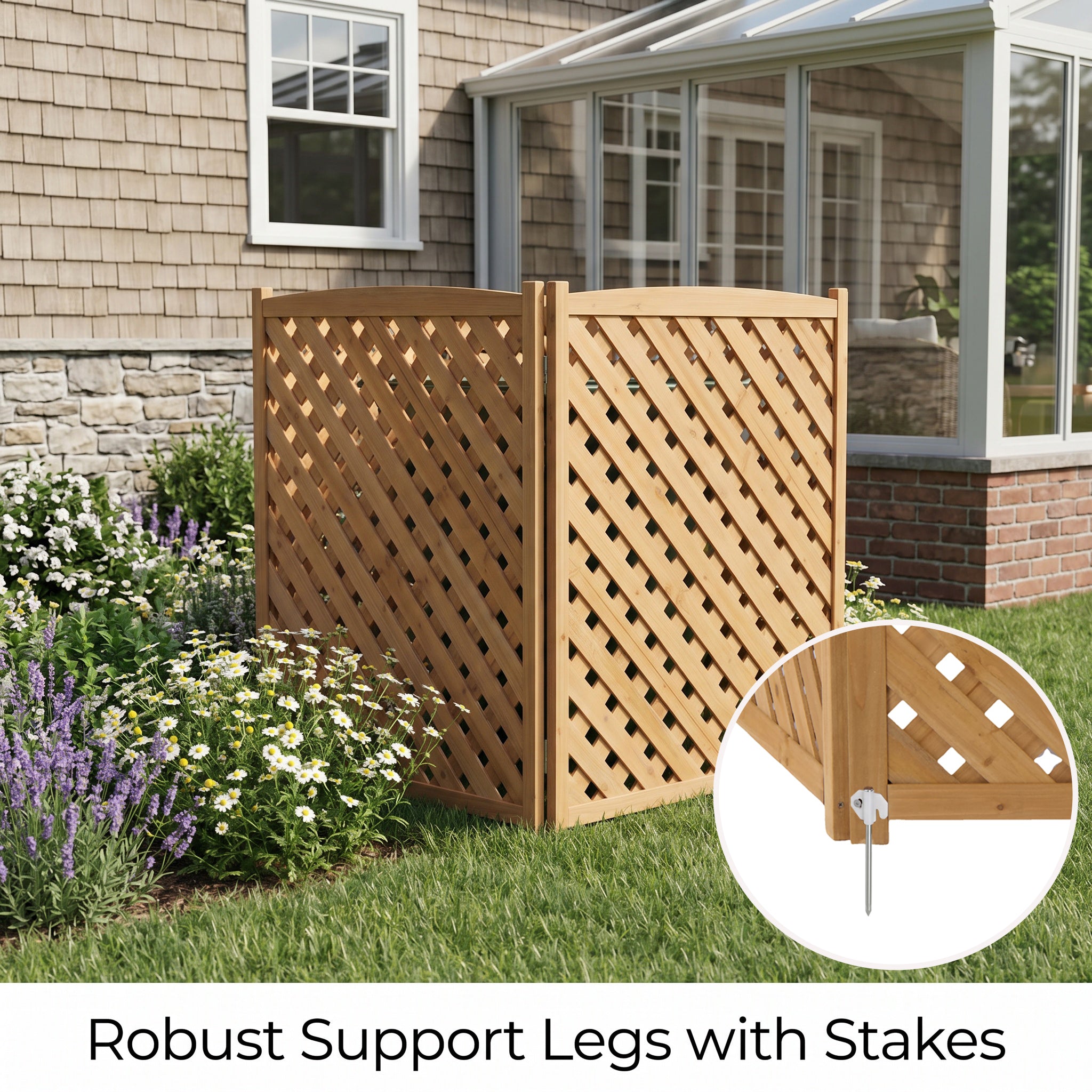 3-Panel Outdoor Air Conditioner Fence Screen