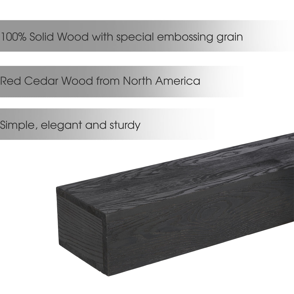 48" Embossed Fireplace Mantel - Western Red Cedar