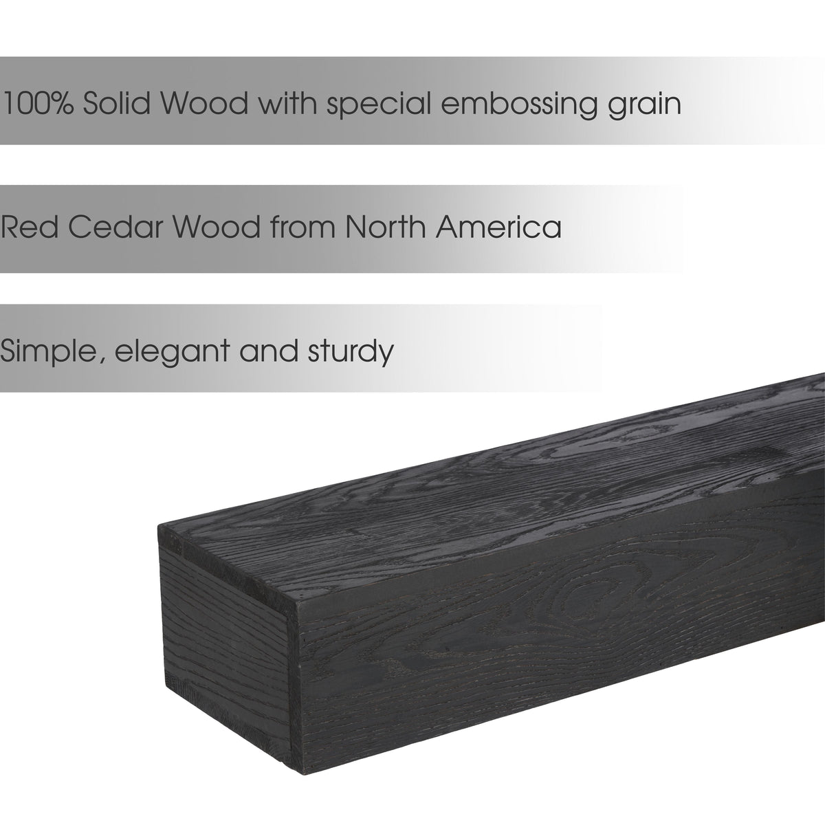 48" Embossed Fireplace Mantel - Western Red Cedar