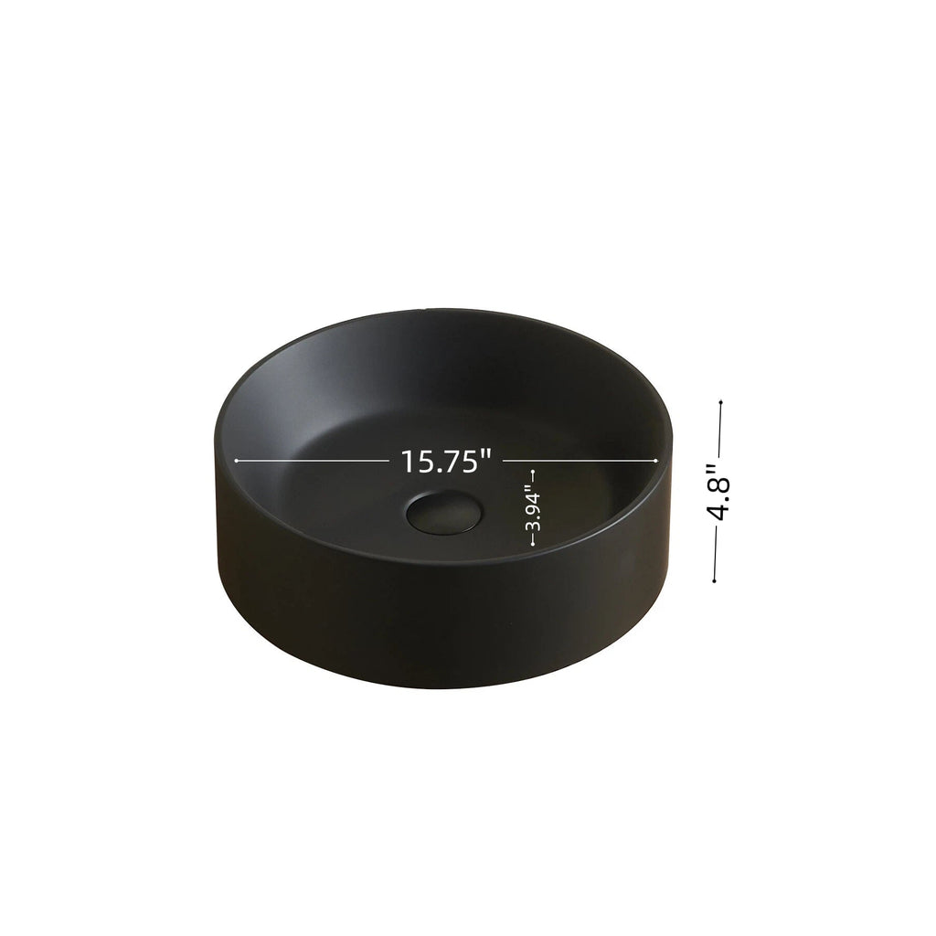 JINBO 16'' Bathroom Round Solid Surface Basin