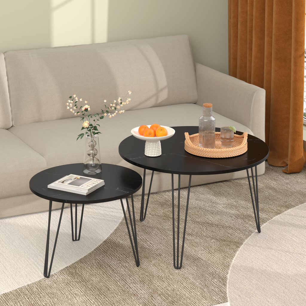 27.56'' Round Nesting Coffee Table Set of 2