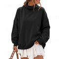 Solid-color Half-high-neck Casual Loose Hoodie