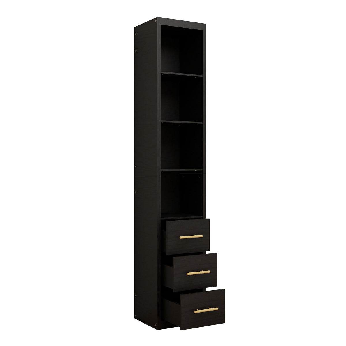 85.04" Tall Storage Cabinet with Drawer and Shelves