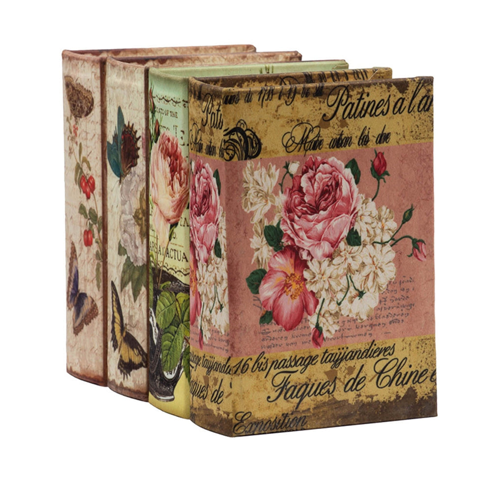 Set of 4 Nature Lover's Book Boxes with Floral Designs