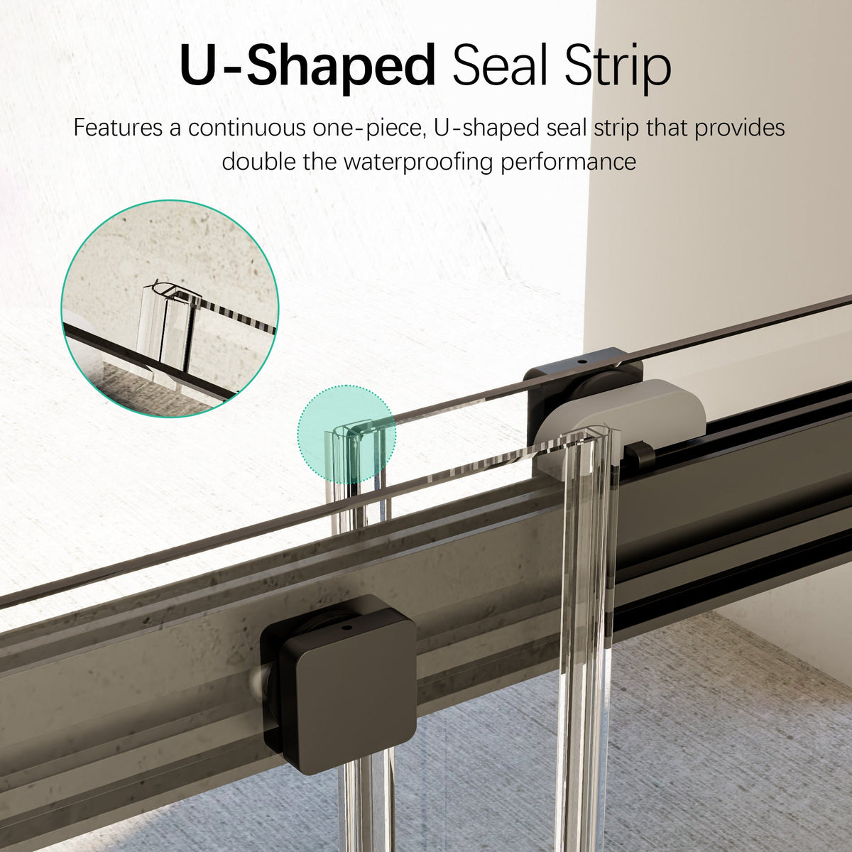 Frameless Double Sliding Shower Door - 46-48" W x 76" H