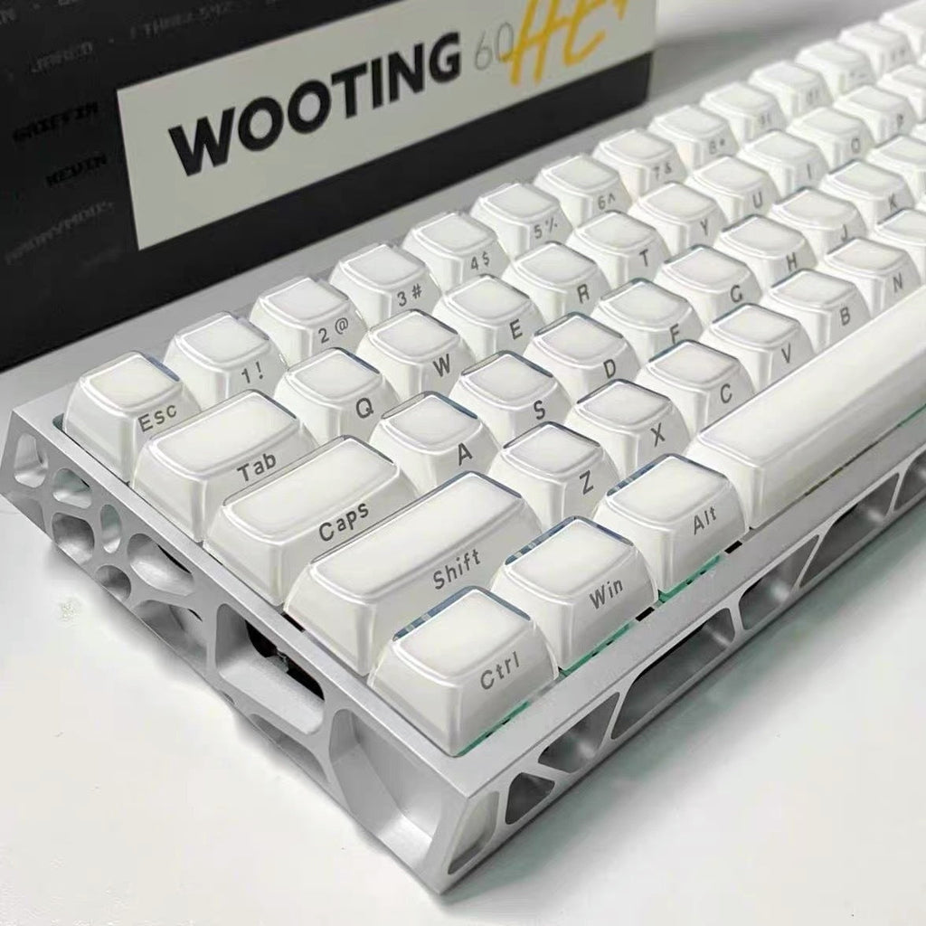 Crystal Jelly Side-engraved Keycaps For A 136-key Compact Full-size Keyboard