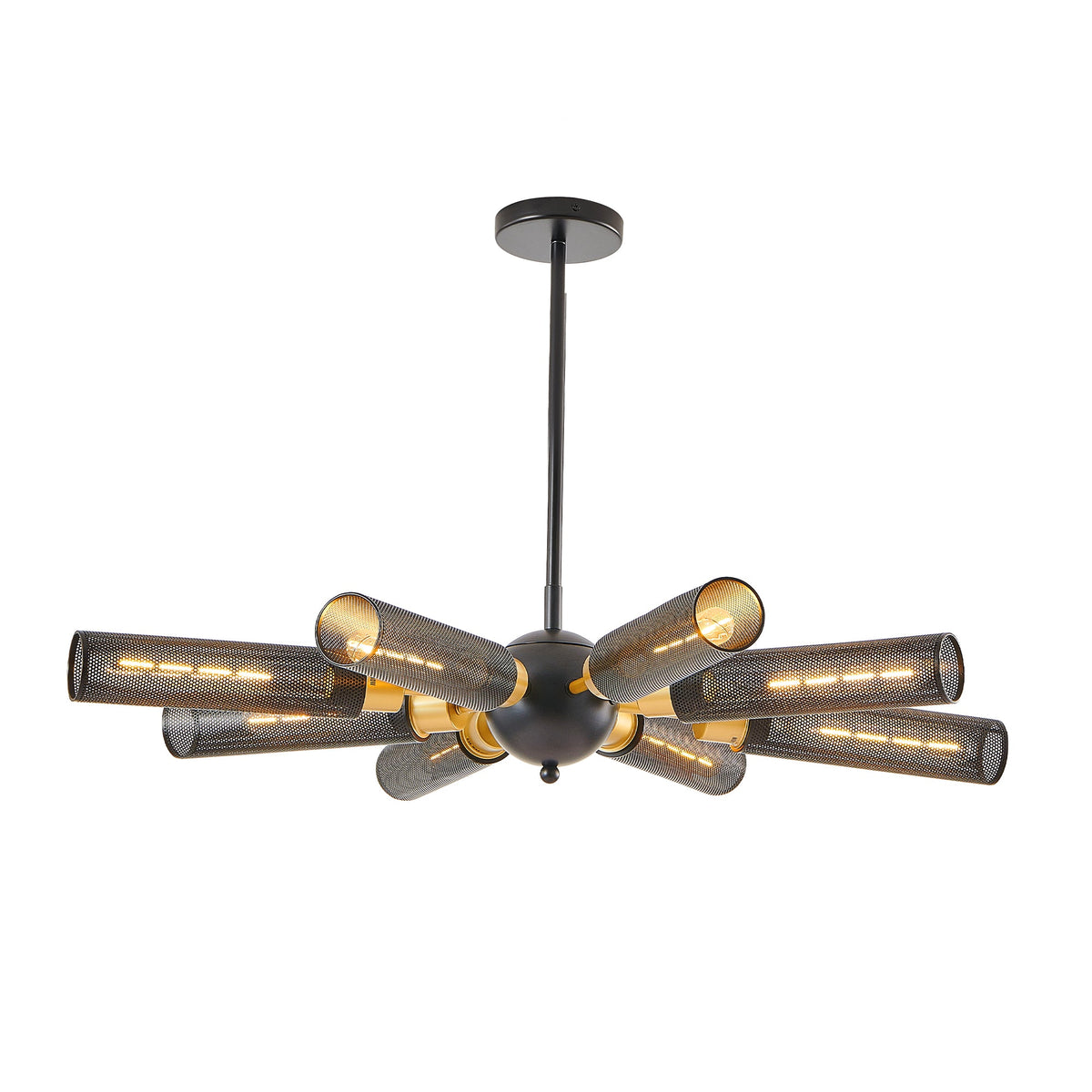 34" Modern Industrial Sputnik Chandelier, 8-Light