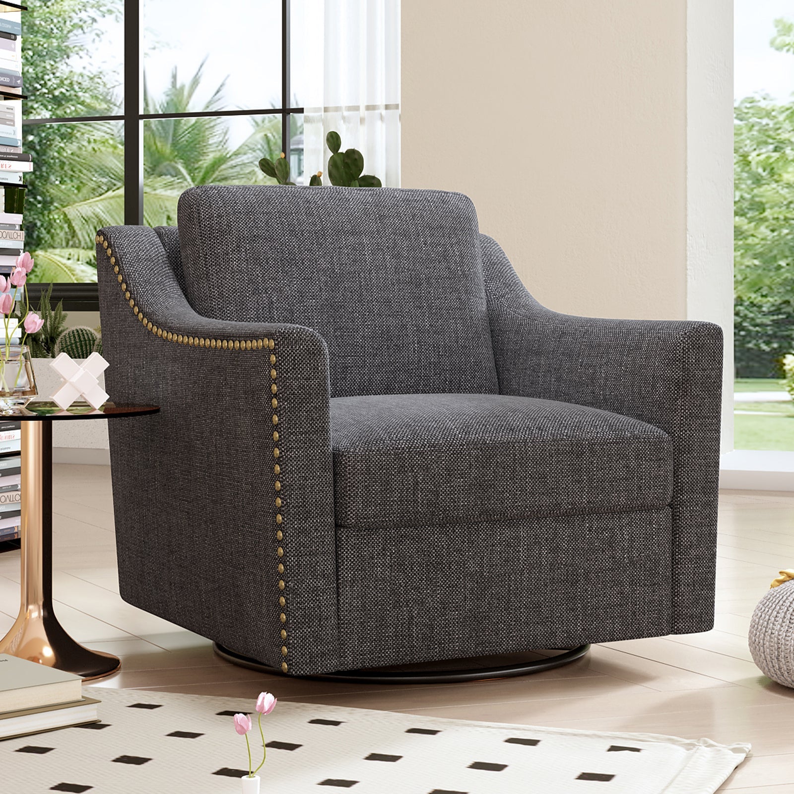 360 Degree Swivel Armchair Cotton