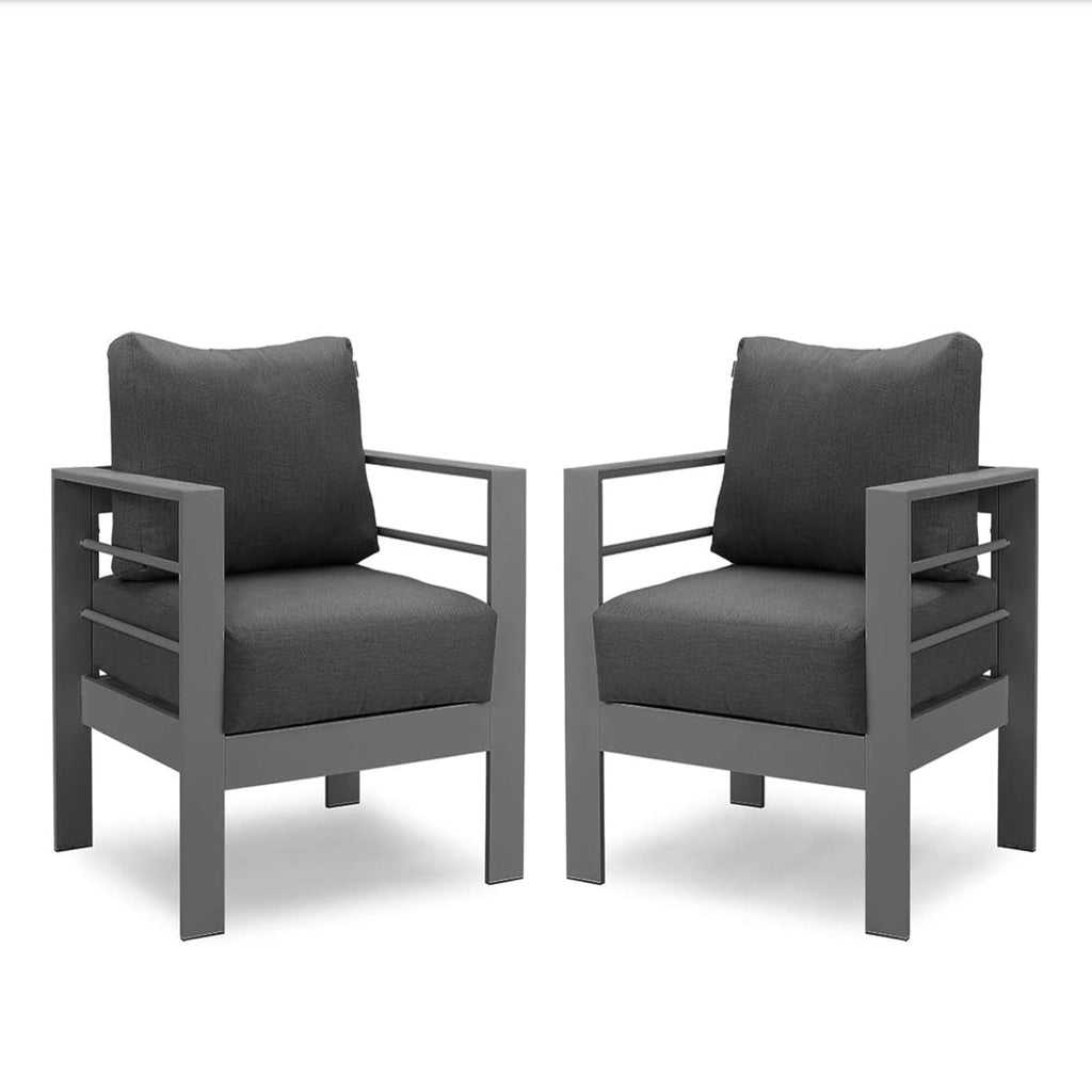 4-Piece Modern Aluminum Patio Conversation Set