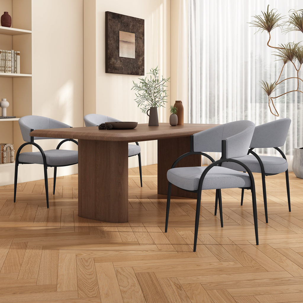 Upholstered Dining Chairs With Metal Legs (Set of 2)