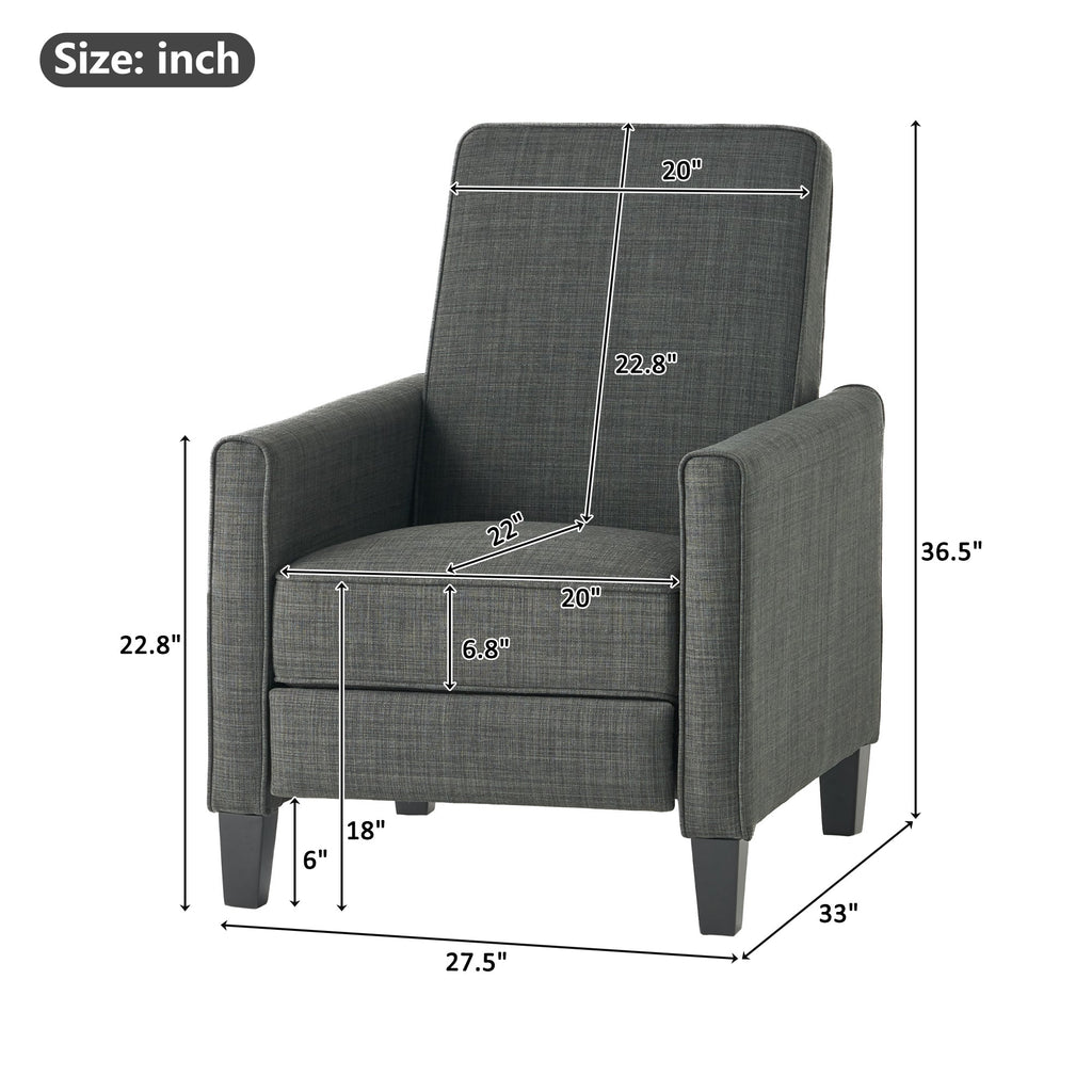 27.5" Push Back Recliner Chair
