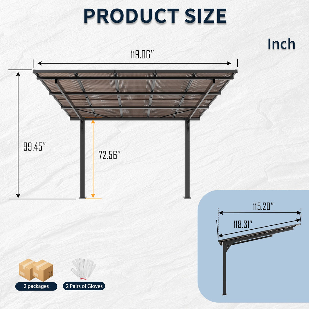 10x10FT PC Roof Carport
