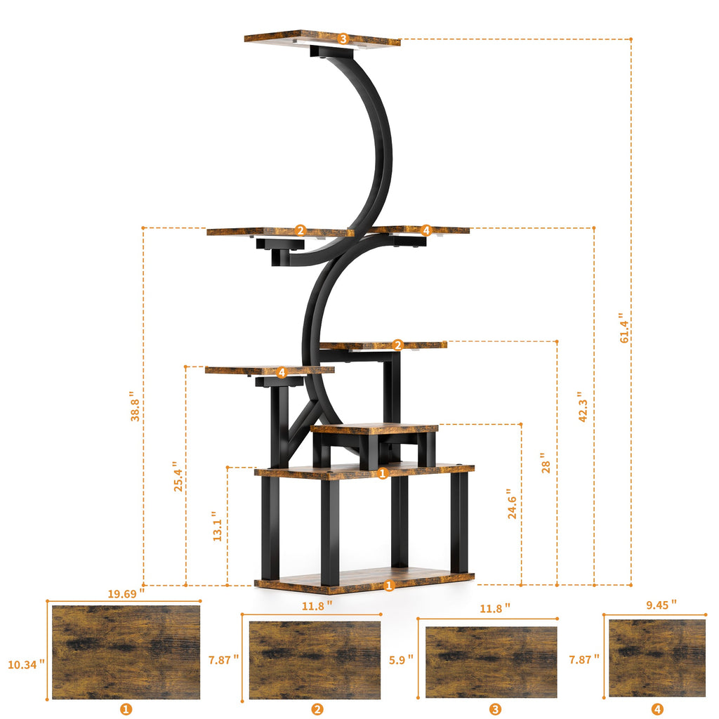 8-Tiered Indoor Plant Stand with Grow Lights
