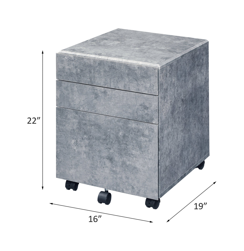 Jurgen Faux Concrete File Cabinet