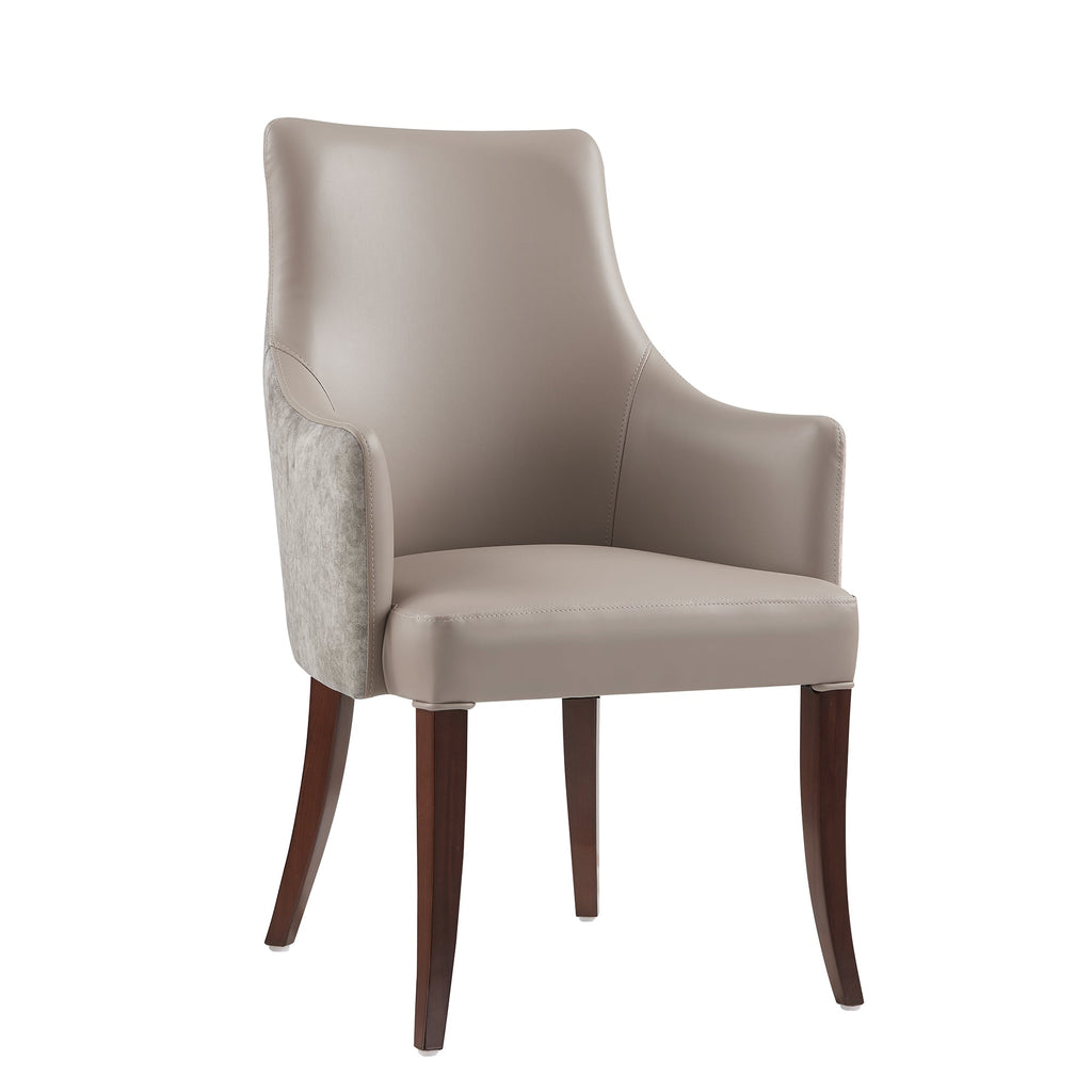 Connie Wood Vegan Leather and Velvet Armchair