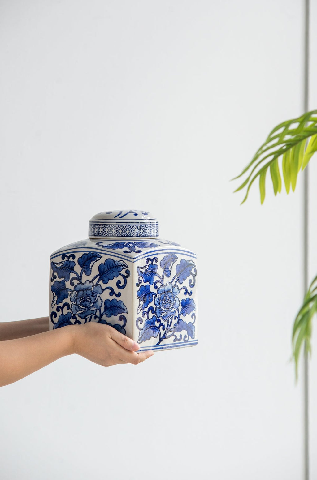 5x5x8" Hand Painted Square Canister