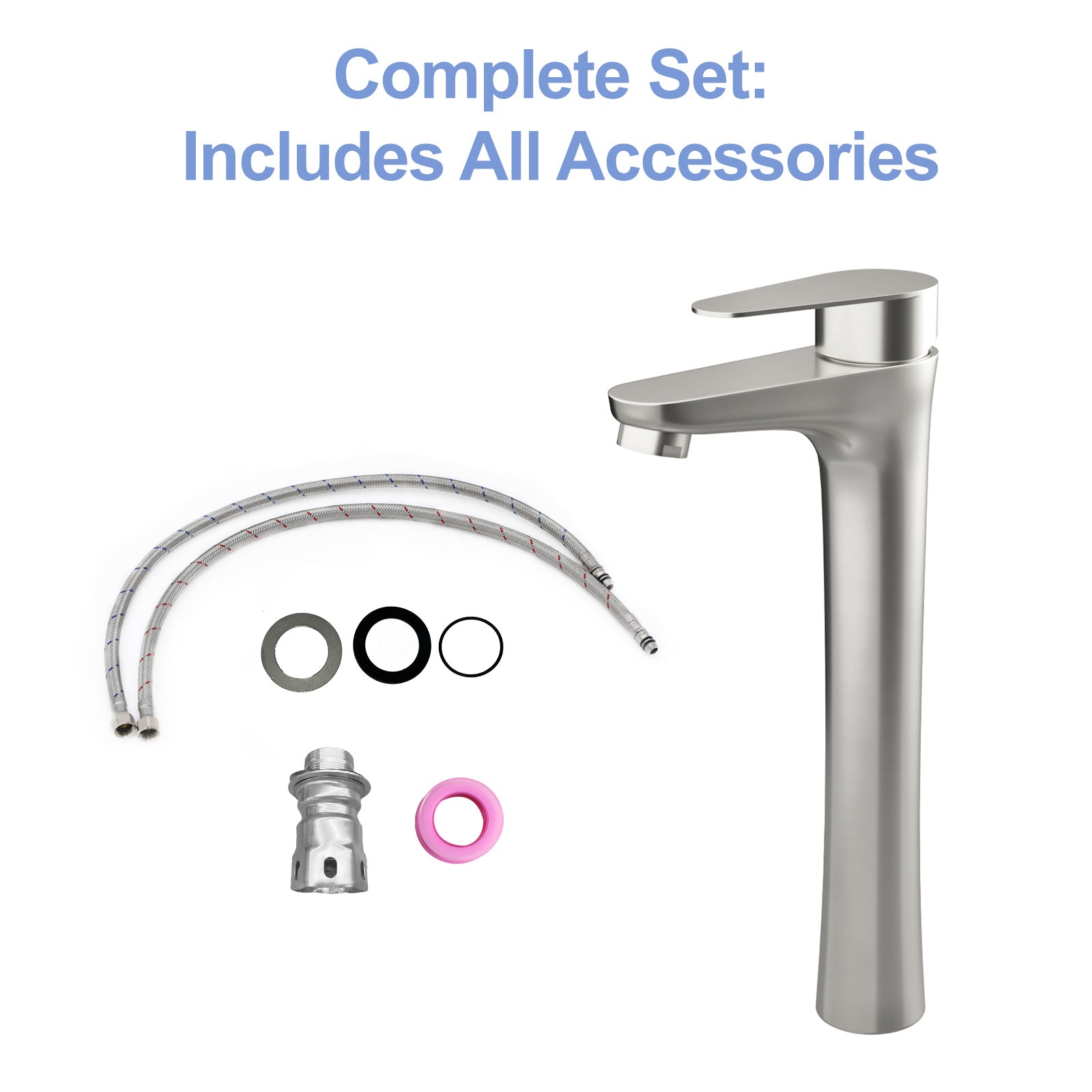 Brushed Nickel Vessel Sink Faucet