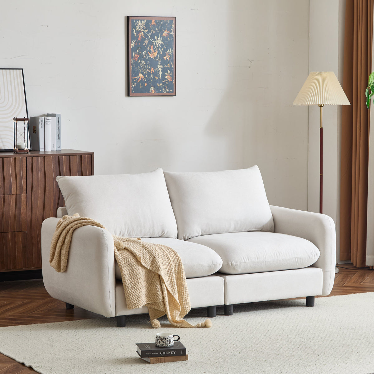 69 in. 2-Seats Modular Sectional Sofa Corner Chair